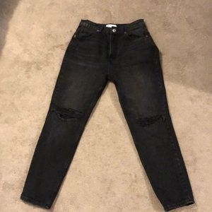 Zara black distressed jeans size 6